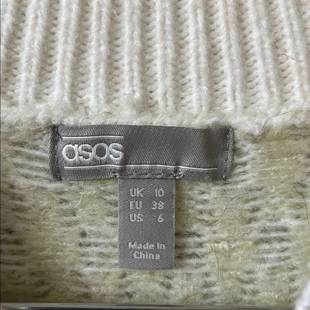 ASOS Diamond Patterned Bulb Sleeved Sweater - Picture 4 of 7